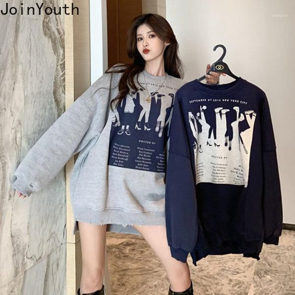 

joinyouth woman clothes print full long ropa mujer 2020 new spring sweatshirt loose wild korean fashion warm female pullover 2611, Black