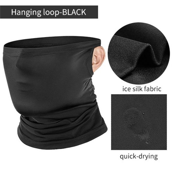 

sports face mask for men women summer headwear anti-sweat breathable cycling caps running bicycle bandana scarves neck scarf 1 noe7s, Black
