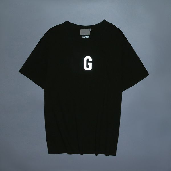 

god essentials high street g wealth anti-wear colorful 3m reflective short-sleeved t-shirt for men and women, White;black