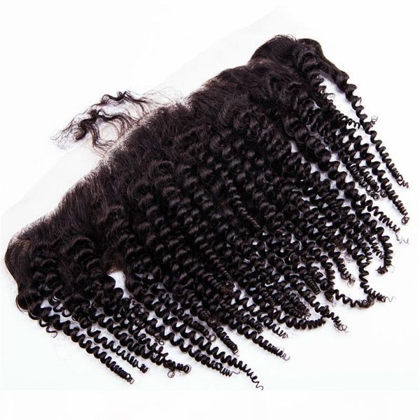 

brazilian human hairindian kinky curly virgin hair lace frontal closure 13x4 ear to ear curly lace frontal closure human hair lace frontals, Black;brown