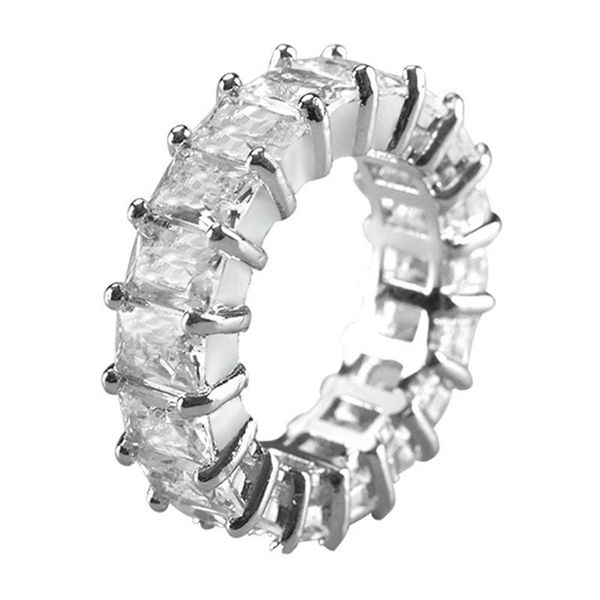 

european and american unique design square zircon flash ring engagement women ring jewelry, Golden;silver