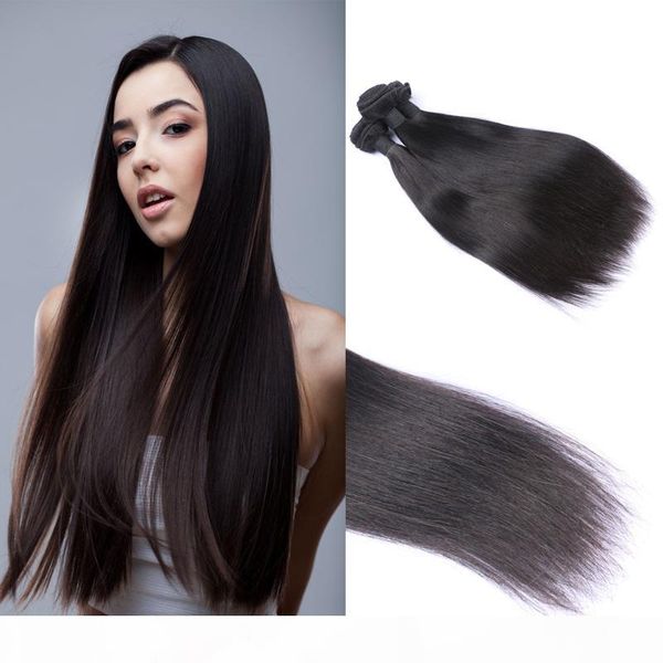 

8a brazilian straight human hair weaves natural color hair extensions 8-40inch 50g piece 100% human hair, Black