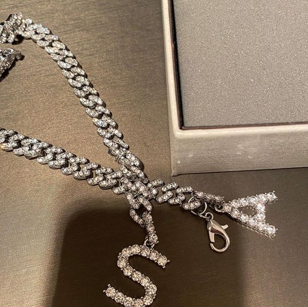 

new heavy industry letter wide version chain necklace hip hop letter pendant necklace party gift jewelry accessories, Golden;silver