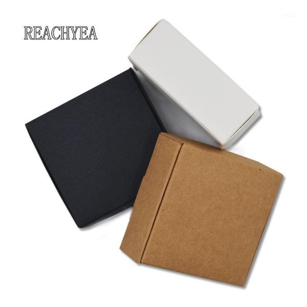 

100pcs 20 sizes black/white/kraft paper carton box diy handmade soap packaging box jewelry storage cardboard small gift1