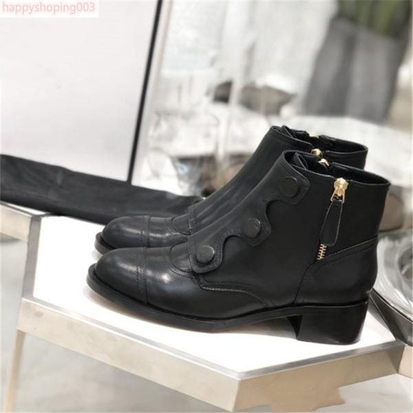 

2020 new women brand fashion luxury designer women shoes women boots superstar ankle boots leather boots, Black