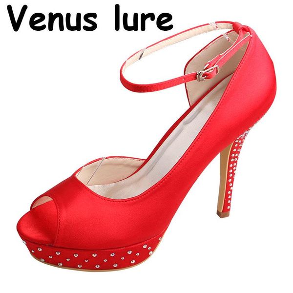 

wedopus platform high heels shoes for women red heels peep toe buckle, Black