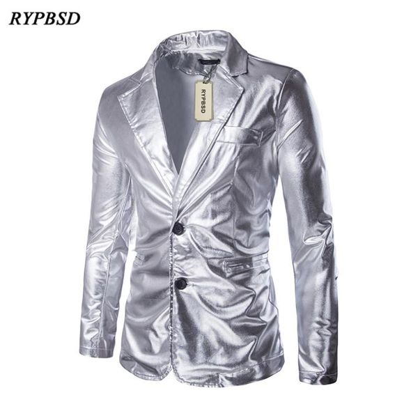 

mens silver blazer shiny blazer men stage mens suit jacket casual slim fit dress blazers 3 colors, White;black