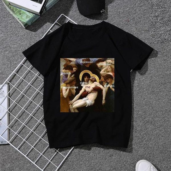 

black friday spoof michelangelo mona lisa vintage men t shirt black casual t-shirts short sleeve vintage aesthetic bbywxv