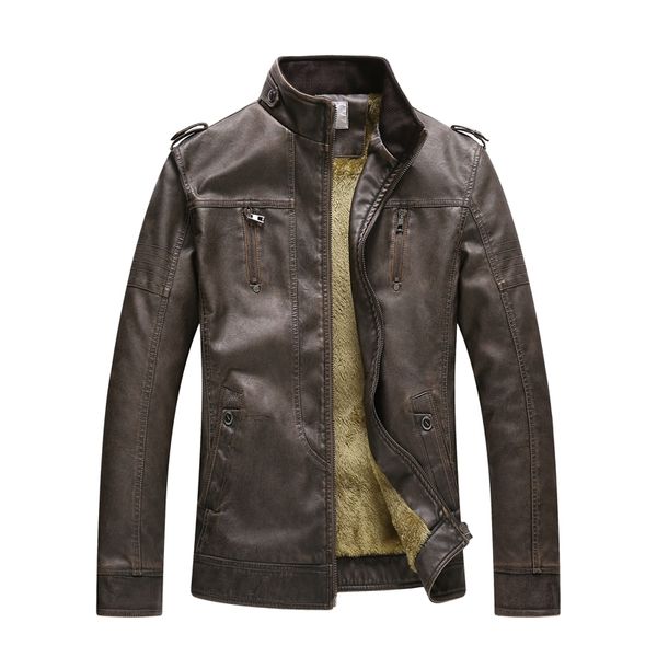 

jackets 2021 new men false leather style clothes outerwear pu coat luyzjzen bjo6, Black