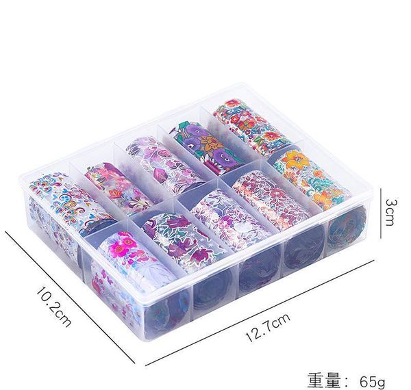 

na063 10 roller starry sky nail foils holographic transfer water decals nail art stickers 4*120cm diy image n wmtkcb garment2010, Black