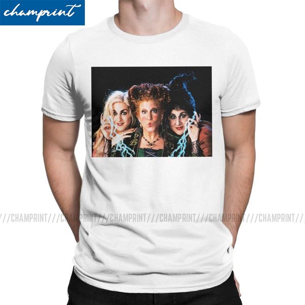 

hocus pocus sanderson sisters halloween witch vintage round neck short sleeve original clothes sport hooded sweatshirt hoodie men t shirt
