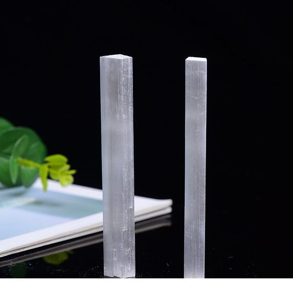 

natural white selenite crystal stick chips gypsum quartz rough minerals reiki specimen point healing stone home decora qylhwr, Black
