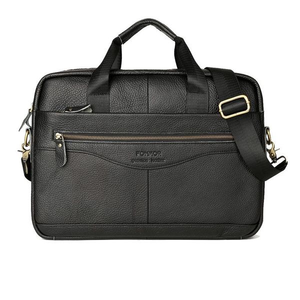

leather lapbriefcase bag for men computer and tablet shoulder bag retro travel large business tote carrying case