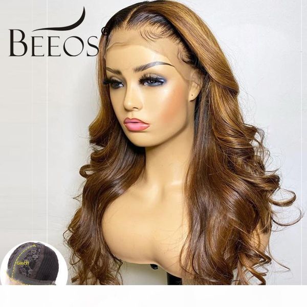 

ombre honey blonde colored human hair wigs pre plucked lace front human hair wigs ombre remy t part frontal wig for black women, Black;brown
