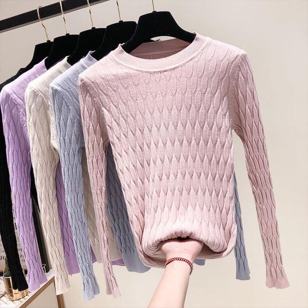 

2019 new fashion women knitted autumn winter pullovers sweaters casual long sleeve o neck geometric knitting sweaters white, White;black