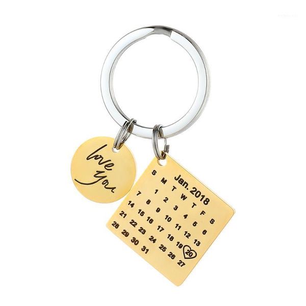 Schlüsselanhänger, personalisierter Kalender, individuell graviertes Datum, Schlüsselanhänger, Ring, individuelles Geburtstagsgeschenk, DIY, privater Po-Schlüsselanhänger, Schlüsselanhänger1