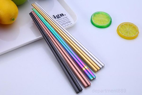 

a-pure stainless steel chopsticks simple style candy color tableware l dinnerware 5 colors dhc1290