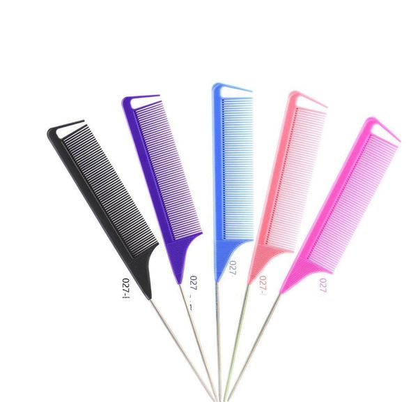 

professional anti-static rat tail comb metal hair comb hair salon use hair be jllqzz rimmer, Silver