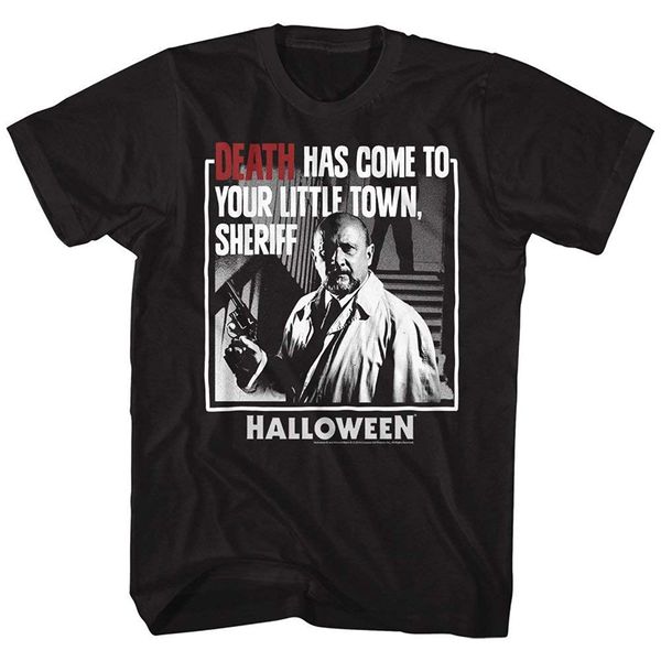 

a&e designs halloween dr loomis death has come to our town 2018 new fashion 's short sleeve sport hooded sweatshirt hoodie t shirt
