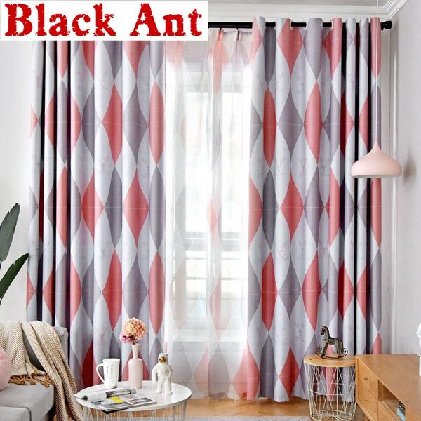 

nordic elk colorful geometric blackout curtains fabric for kids bedroom window drapes sheer voile living room cortinas x798f