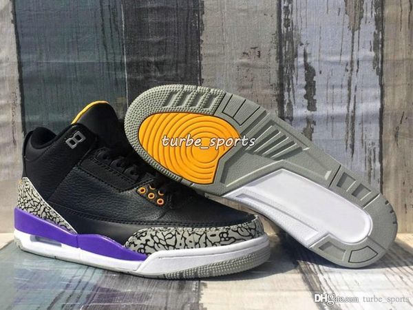 

new 3 3s men cool grey basketball 2020 shoes denim fire red laser orange varsity royal court purple sports trainers, Black