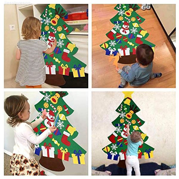 

felt kids 3.2ft diy christmas tree with toddlers 30 pcs ornaments for children xmas gifts hanging home door w