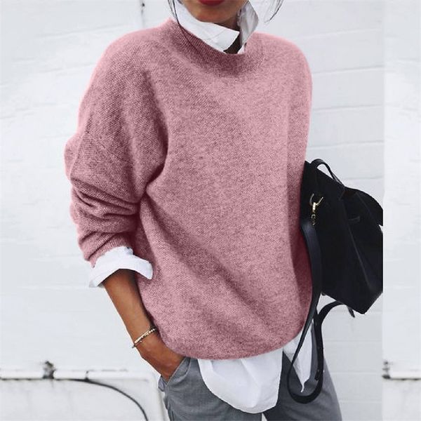 

plus size women winter solid color sweater long sleeve fake two pieces soft handfeel holiday stylish sweater blouse 201224, White;black