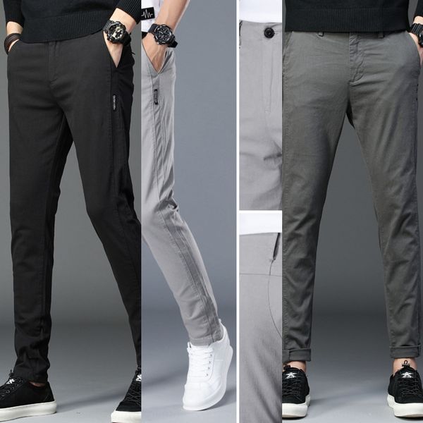

autumn thick casual korean slim casual and trousers and trousers legged pants men's fashion trend versatile men's pants 2020 new i, Blue