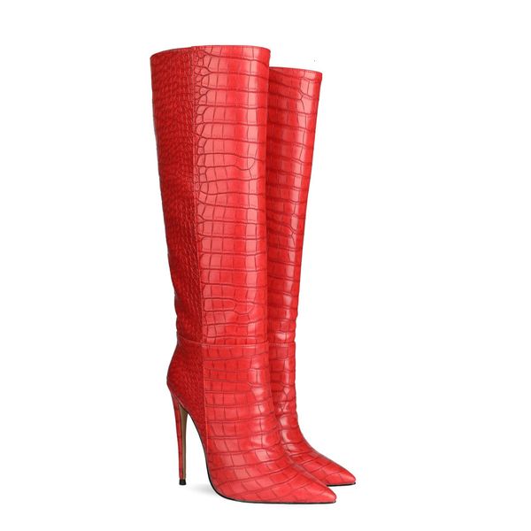 

woman 2021 knee-boots hand microfibe standard stone heels online long women shoes w106, Black