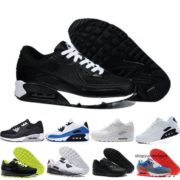 

new design 2019 air cushion 90 casual running men women shoes black white red 90 sneakers classic air90 trainer outdoor sports grt3c