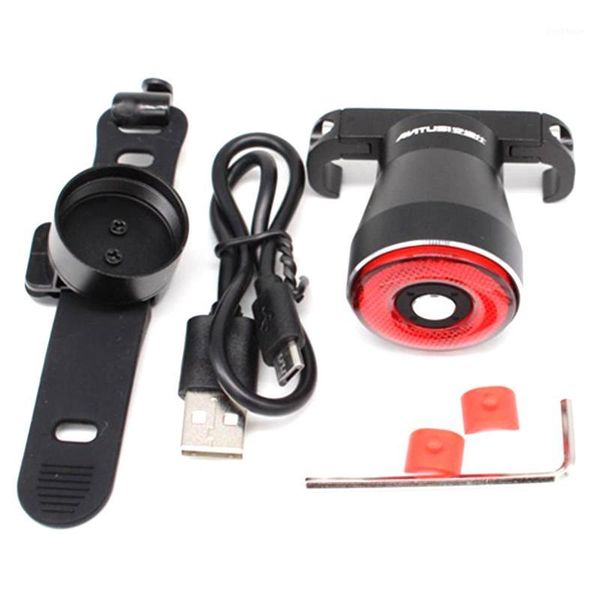 

antusi q5 smart bicycle brake rear light auto sensing light rainproof led cycling taillight rechargeable road bike tail1