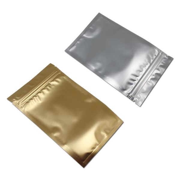 

100pcs clear gold plastic aluminum foil zip lock package bag mylar foil dry flower tea nuts reclosable packing pouch retail bags h bbygof