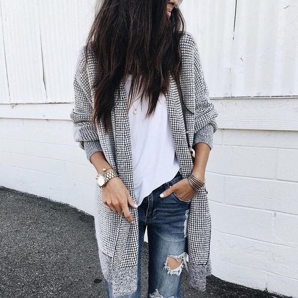 

spyrs new ebya cardigan women's in 2019 winter fall new sweater ebya women's cardigan wear wear in fall winter 2019 sweater jacket, White;black