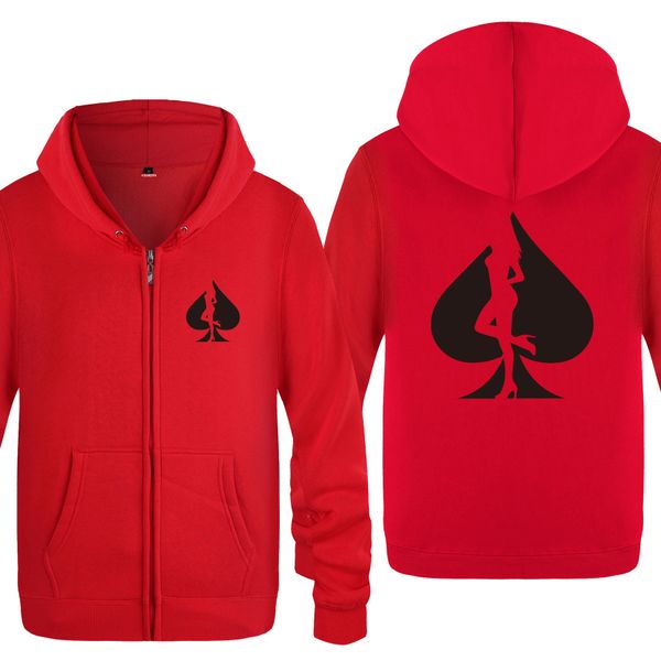 

poker girl novelty funny creative sweatshirts men 2018 mens zipper hooded fleece hoodies cardigans sport hooded sweatshirt hoodie