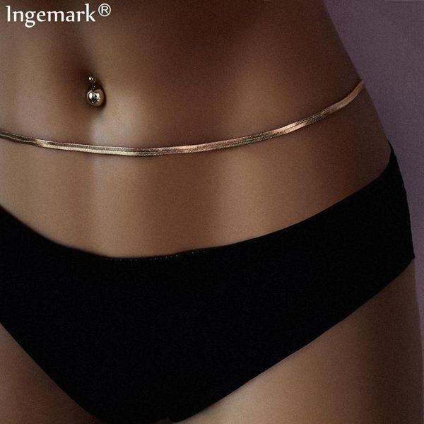 

индийская сексуальная цепь змеиной цепи талии украшения ювелирных изделий простая африка мода живот пояса золотое цветное ожерелье для женщи, Silver