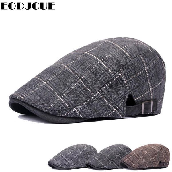 

berets fashion vintage autumn winter hats for men women casual plaid beret caps peaky blinders casquette, Blue;gray