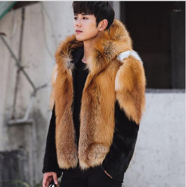 

big yards men's clothing 2021 s-6xl the new fur coat is a coat of men's mink with a fur of imitation sable1, Black