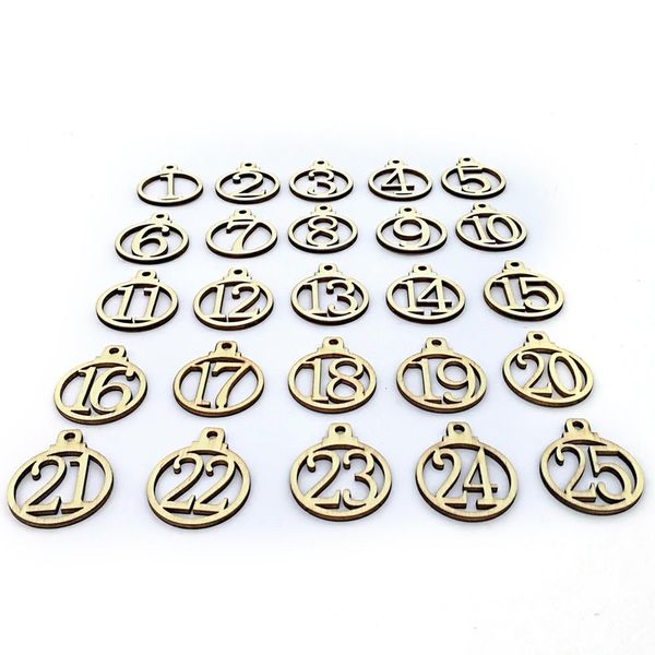 

25pcs christmas calendar 1 25 wooden christmas advent calendar gift tags number home party christmas decorations advent calendar jllnfp