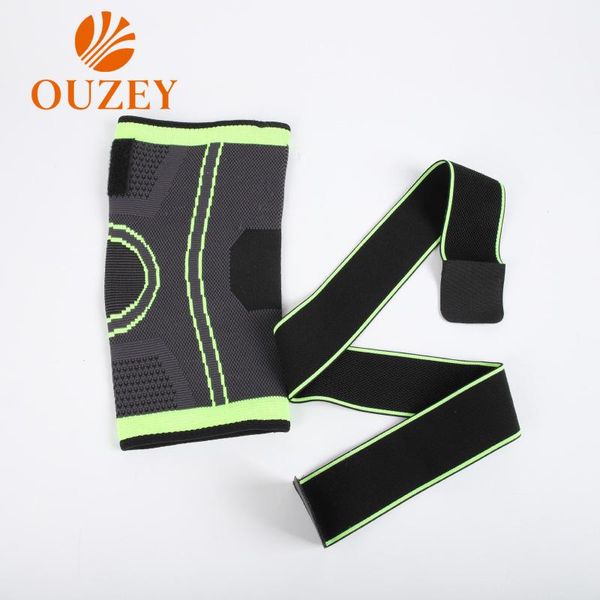 

ouzey comfortable non-slip protective outdoor riding knee pads sports elastic bandage breathable knee pads running, Black;gray