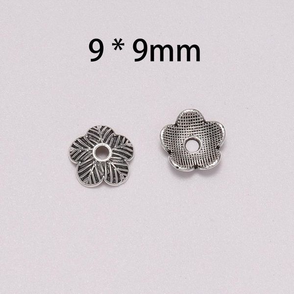 

50pcs lot 9mm bead caps for jewelry bead caps end receptacle flower torus diy spaced apart jewelry making accessories h jllele, Silver