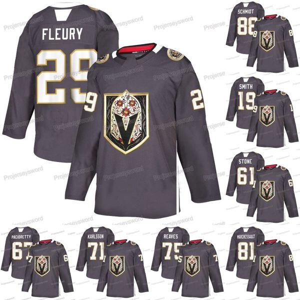 

#29 marc-andre fleury vegas golden knights latino heritage night jerseys mark stone william karlsson reilly smith ryan reaves nate schmidt, Black;red