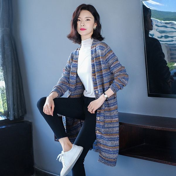 

spring and coat sweater autumn clothing 2020 new knitted cardigan medium long women's sweater with thin loose february august coat iu5i, White;black