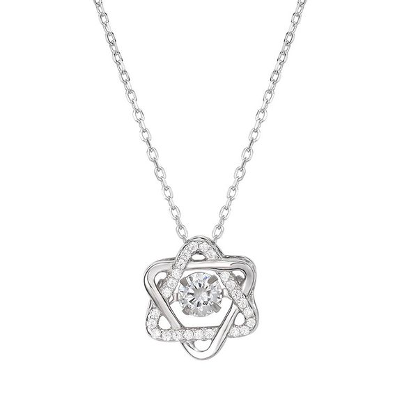 

s925 серебряное ожерелье шестиконечной звезды с алмазным fritillaria opal ожерелья женщина antler cat четыре leaf grass любви подвеской, Silver