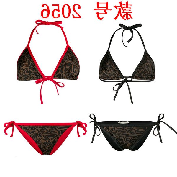 

letter split bikini lace up triangle wrap swimsuit
