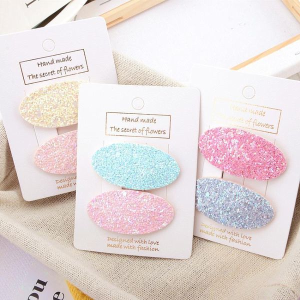 

2pcs candy color glitter bb clips spring summer sequins little girl hair clip sweet hair ornament school headdress accessories1, Slivery;white