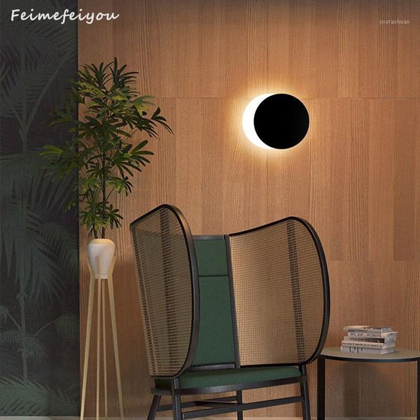 

wall lamp personality creative eclipse lamp/modern minimalist bedroom bedside lamp/stairway aisle living room durable1