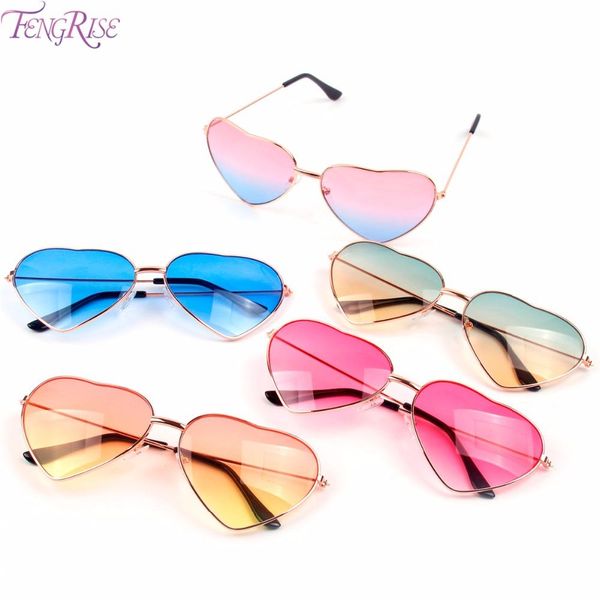 

fengrise гавайская партия украшения солнцезащитные очки summer pool party theme пластиковые очки новая мода женщины в форме сердца солнцезащ