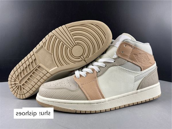 

mid milan basketball shoes 1s sail/light bone-string-shimmer gs women mens designer sneakers skate trainers cv3044-100