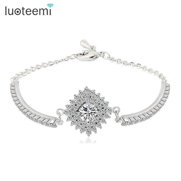 

link, chain luoteemi jewelry young girl fashion white gold-color zircon women's wedding bracelet gift for anniversary, Black