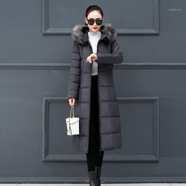 

x-long 2019 new arrival fashion slim women winter jacket cotton padded warm thicken ladies coat long coats parka womens jackets1, Black